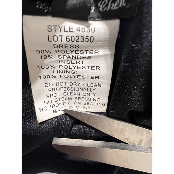 Vintage Xscape Velvet Stretch Flare Hem Maxi Black Y2K Whimsigoth Dress Size 6 - Picture 13 of 13